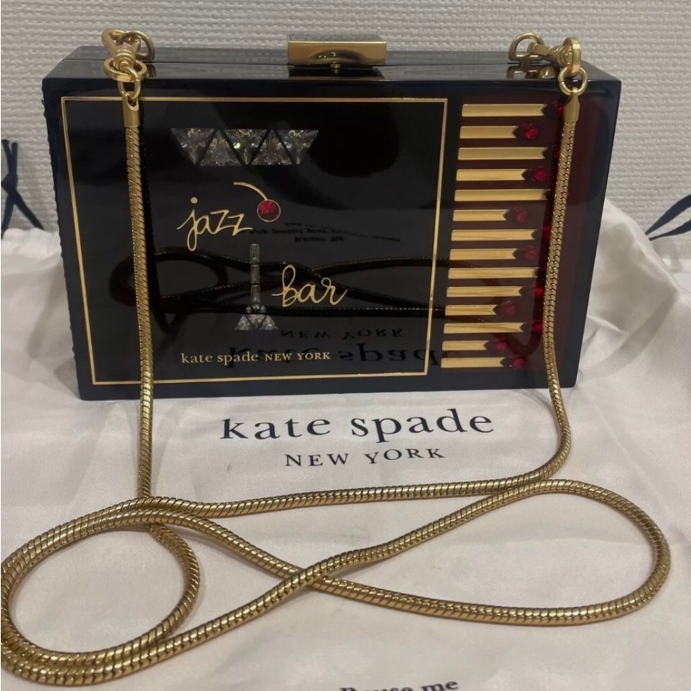 RARE NWT Unopened Kate Spade “Perfect Match” Matchbox Embellished Resin Clutch - Picture 3 of 12